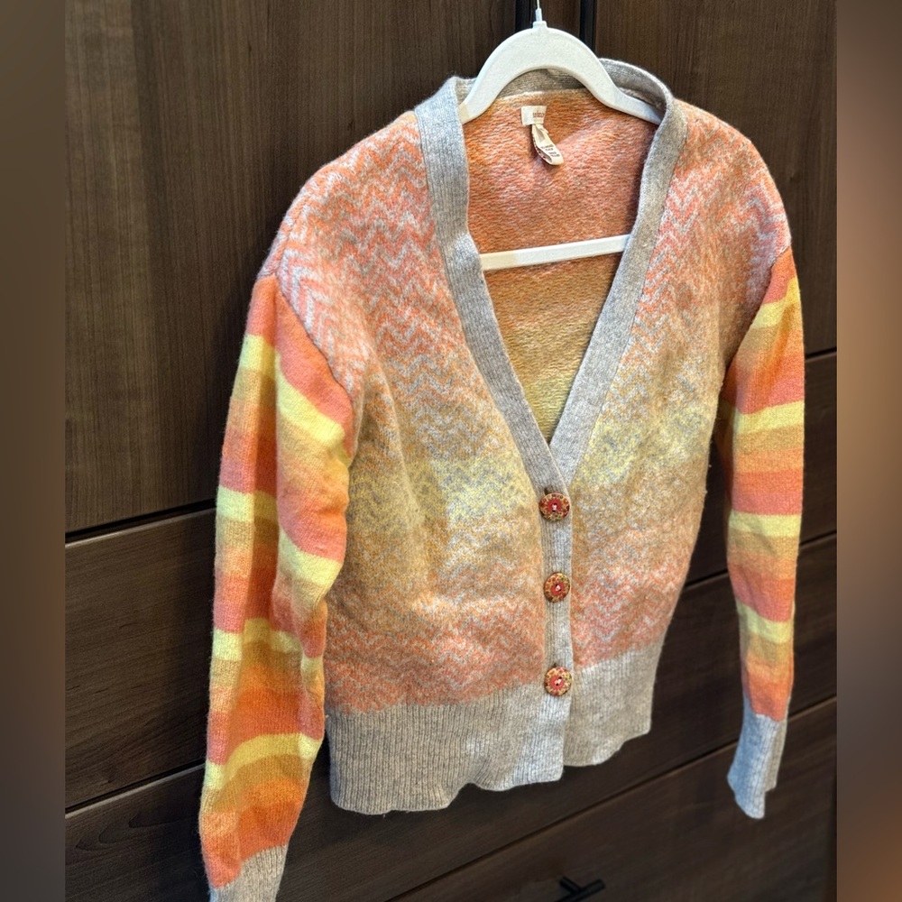 Sundance Orange and Yellow Women's Cardigan Sweater - Picture 8 of 10